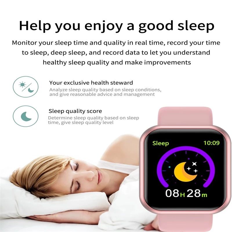 Y68 D20 smart heart rate Bracelet blood pressure sports Bluetooth Watch Bluetooth Heart Rate Tracking Distance Tracker