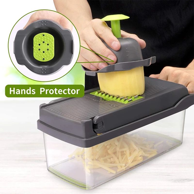 Multifunctional Vegetable Cutter Fruit Slicer Grater Shredders Drain Basket Slicers 8 In 1 Gadgets Kitchen Accessories