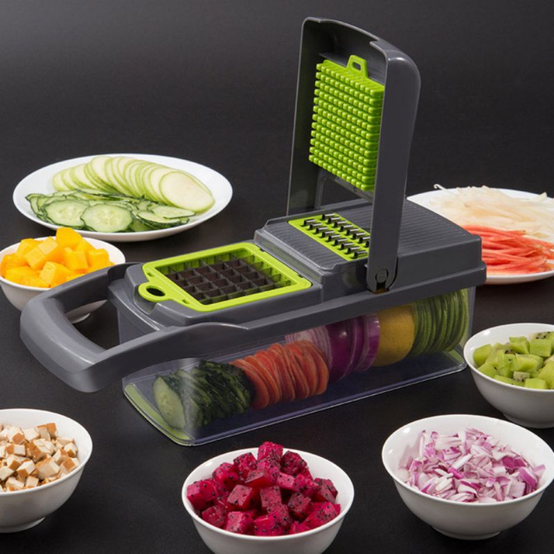 Multifunctional Vegetable Cutter Fruit Slicer Grater Shredders Drain Basket Slicers 8 In 1 Gadgets Kitchen Accessories