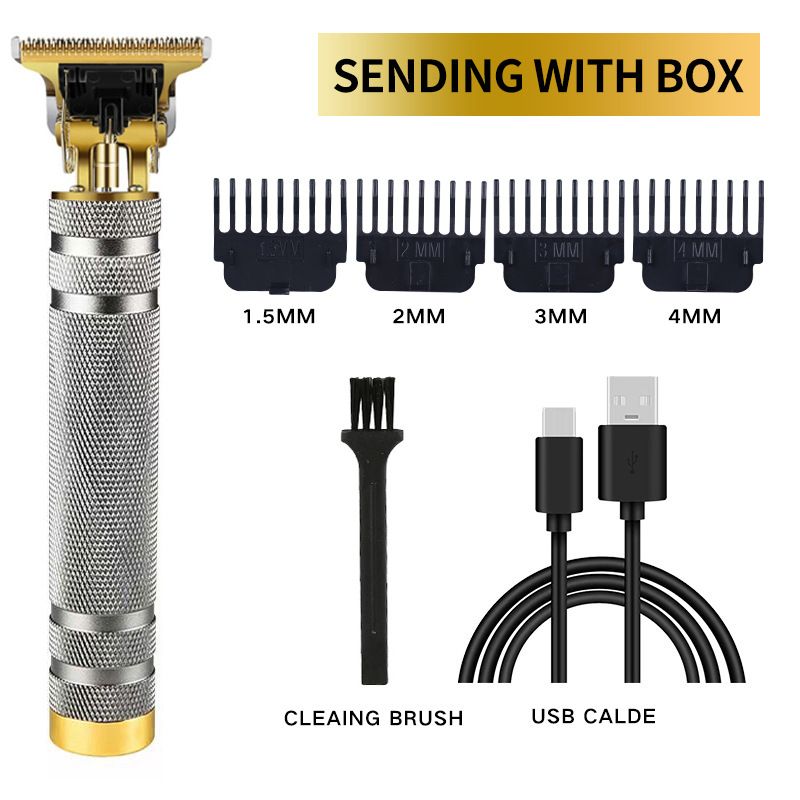 USB Vintage T9 0mm Electric Razor For Man Cordless Clippers Professional Beard Hair Cutting Machine Barber rechargeable