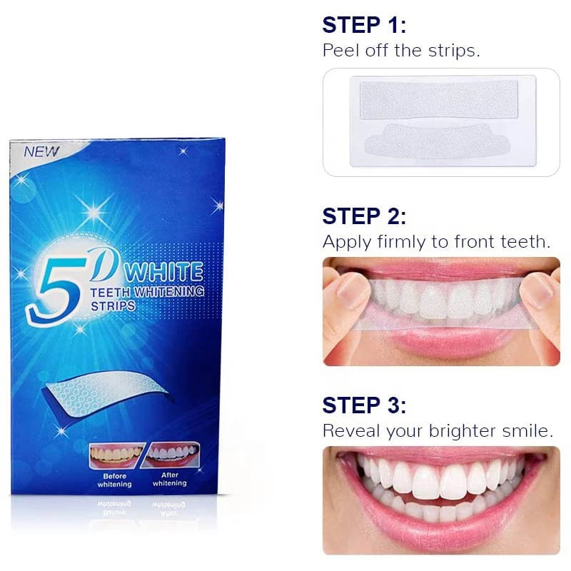 14PCS Teeth Whitening Strips Mint Scented Teeth Cleaning Gel Bleaching Tape Tooth Whitener Oral Care Dental Hygiene Bright-Strip