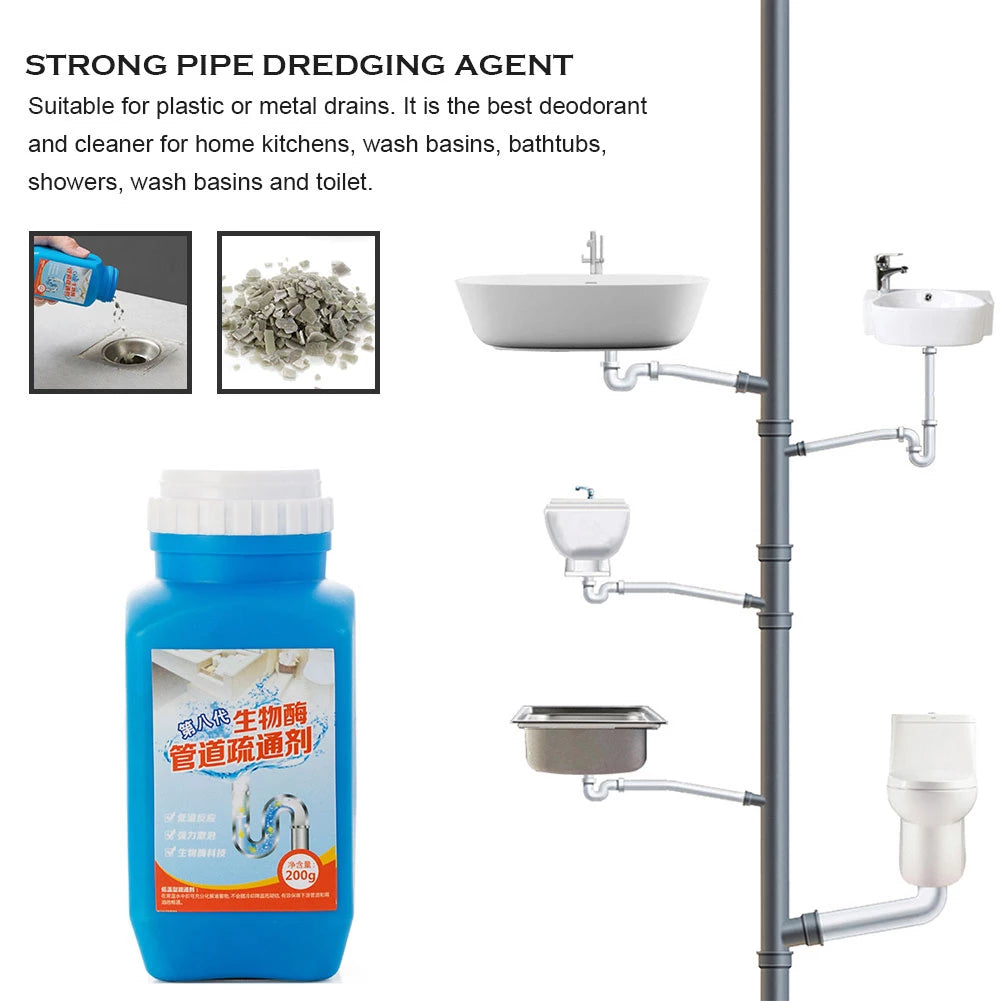 Kitchen Sink Sewer Cleaning Agent Remove Oil Pollution Washbasin Toilet Bathtub Pipe Cleaning Sticks Household Cleaning Products