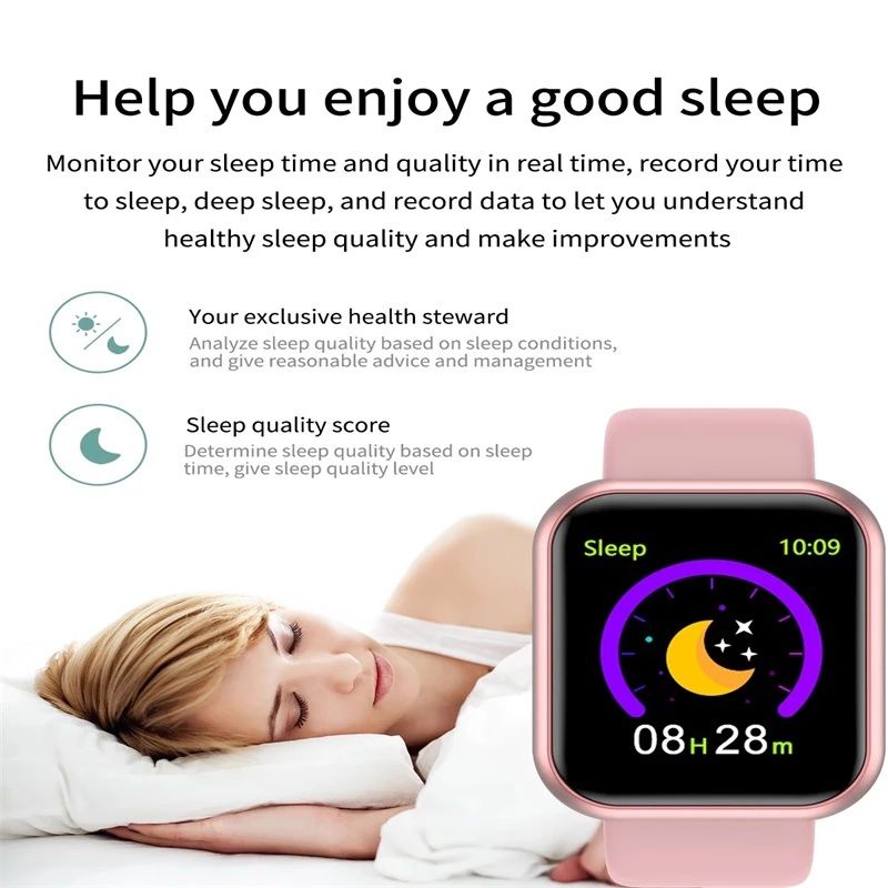 Y68 D20 smart heart rate Bracelet blood pressure sports Bluetooth Watch Bluetooth Heart Rate Tracking Distance Tracker