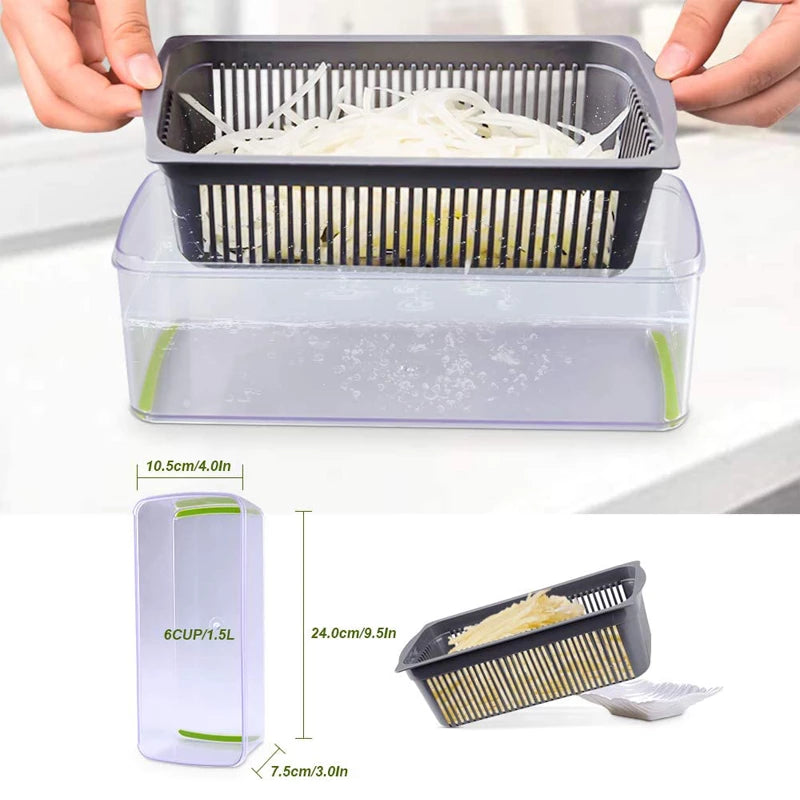 Multifunctional Vegetable Cutter Fruit Slicer Grater Shredders Drain Basket Slicers 8 In 1 Gadgets Kitchen Accessories