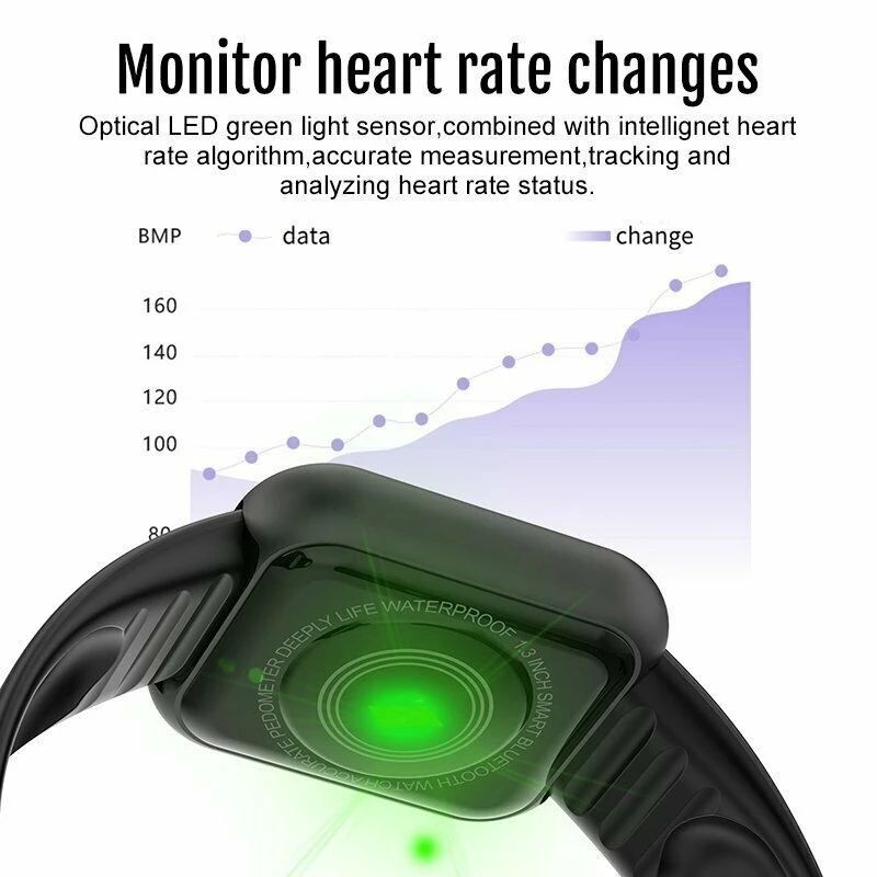 Y68 D20 smart heart rate Bracelet blood pressure sports Bluetooth Watch Bluetooth Heart Rate Tracking Distance Tracker