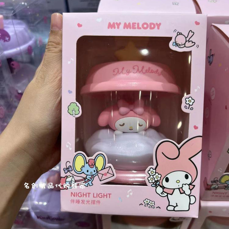 Kawaii Sanrio Accessories Kitty My Melody Cinnamoroll Cute Mini TV Model Bedroom Desktop Night Light Small Gifts For Girls Toys