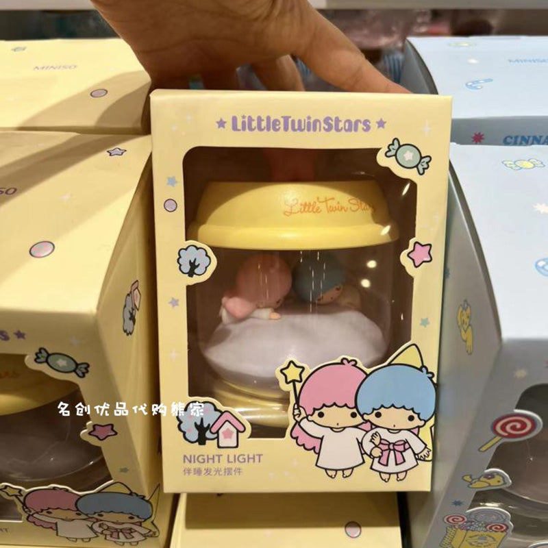 Kawaii Sanrio Accessories Kitty My Melody Cinnamoroll Cute Mini TV Model Bedroom Desktop Night Light Small Gifts For Girls Toys