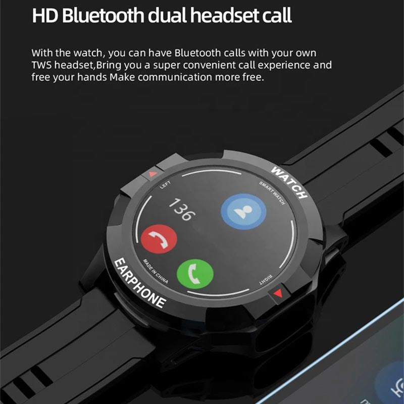 Smart Watch 2 in 1 TWS Wireless Bluetooth Headset Man Woman Fitness Heart Rate Tracker Monitor Bracelet Music Sports Smartwatch Bluetooth