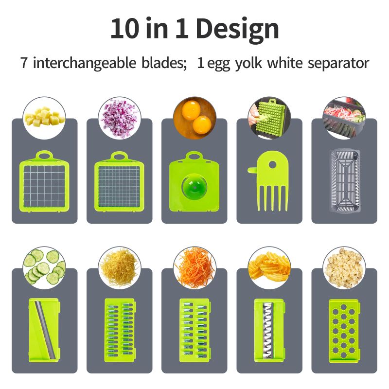 Multifunctional Vegetable Cutter Fruit Slicer Grater Shredders Drain Basket Slicers 8 In 1 Gadgets Kitchen Accessories