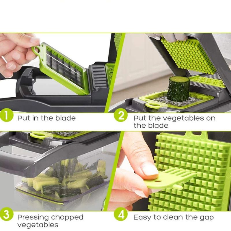 Multifunctional Vegetable Cutter Fruit Slicer Grater Shredders Drain Basket Slicers 8 In 1 Gadgets Kitchen Accessories